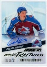 2024-25 Upper Deck Credentials Acetate Debut Ticket Access Calum Ritchie #DTAA-CR card
