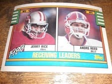 Jerry Rice, Andre Reed 1990 Topps card