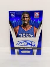 Joel Embiid 2014 Panini Prizm Rookie Autographs Blue card