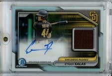 2024 Bowman Chrome Autograph Relics Chrome Refractor Ethan Salas #BCAR-ES card