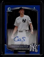 Cam Schlittler 2025 Bowman Chrome Prospect Autograph card