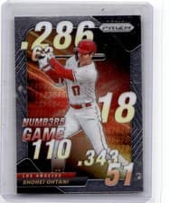Shohei Ohtani 2020 Panini Prizm Numbers Game card