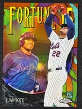 Juan Soto 2025 Topps Chrome Update Fortune 15 card