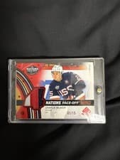 2025-26 SP Game Used 2025 4 Nations Face-Off Fabrics Charlie McAvoy #4N-CM card