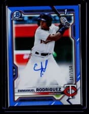 Emmanuel Rodriguez 2021 Bowman Chrome Prospect Autographs card