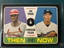 2020 Topps Heritage Then and Now Christian Yelich / Joe Torre #TN9