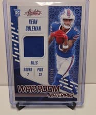 Keon Coleman 2024 Panini Absolute War Room Materials card