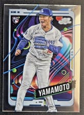 Yoshinobu Yamamoto 2024 Topps Cosmic Chrome card