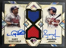 2025 Topps Diamond Icons Dual Player Autographed Relics Andruw Jones/Gary Sheffield #DPAR-SJ card
