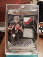 2024 Panini Black Rookie Patch Autographs Michael Penix Jr. #201 card