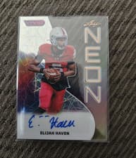 2025 Leaf Vivid Neon Autographs Elijah Haven #NA-EH1 card