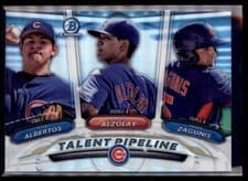 2018 Bowman Talent Pipeline Chrome Mark Zagunis, Adbert Alzolay, Jose Albertos #CHI
