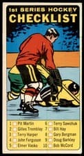1st Series Hockey Checklist 1964 Topps card