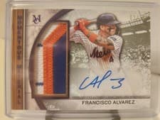 Francisco Alvarez 2025 Topps Museum Collection Momentous Material Jumbo Patch Autographs card