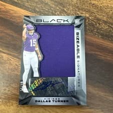 2024 Panini Black Rookie Patch Autographs Dallas Turner #230 card