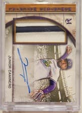 2025 Topps Museum Collection Momentous Material Jumbo Patch Autographs Junior Caminero #MMJPA-JC card