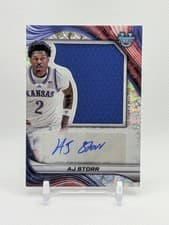 2024-25 Bowman's Best University Prospect Jumbo Relic Autographs AJ Storr #PJRA-AS card
