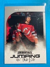 Luke Hughes 2024-25 Upper Deck Credentials Jumping on the Ice card