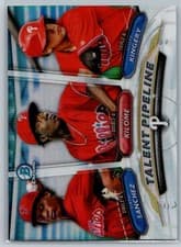 Scott Kingery, Franklyn Kilome, Sixto Sanchez 2018 Bowman Talent Pipeline Chrome card