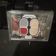 2024 Topps Museum Collection Dual Player Primary Pieces Quad Relics Mike Trout / Ronald Acuña Jr. #DPQR-TAJ