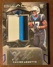 2024 Panini Black Rookie Patch Autographs Xavier Legette #209 card