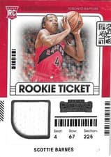 Scottie Barnes 2021 Panini Contenders Rookie Ticket Swatches card