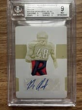 Rob Gronkowski 2018 National Treasures Material Treasures Signatures card