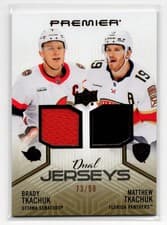 2024-25 Upper Deck Premier Premier Dual Jersey Brady Tkachuk/Matthew Tkachuk #PD-TT card