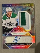 2024-25 Upper Deck Black Diamond Jewels of the Draft Rookies Mavrik Bourque #JD-MB card