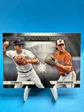 Gunnar Henderson, Cal Ripken Jr. 2023 Topps Update Time Spanning Tandems card