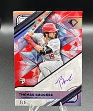 2025 Topps Diamond Icons White PolychromatINK Autographs Thomas Saggese #WPA-TS card