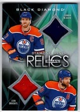 2024-25 Upper Deck Black Diamond Diamond Mine Dual Relics Connor McDavid/Leon Draisaitl #DMDR-MD card