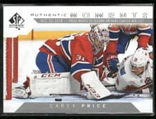 Carey Price 2018 SP Authentic card
