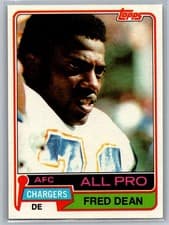 Fred Dean 1981 Topps card