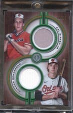 2025 Topps Tribute Dual-Player Relics Cal Ripken Jr. / Gunnar Henderson #TPDR-PH card