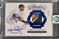 2025 Panini Flawless Prime Patch Autograph Horizontal Pablo Sandoval #15 card