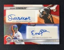 2025 Bowman's Best Dual Autographs Josuar Gonzalez / Elian Peña #DA-GP card