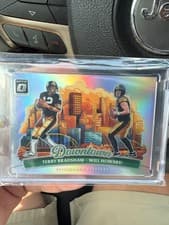 Terry Bradshaw/Will Howard 2025 Donruss Optic Downtown Duos card