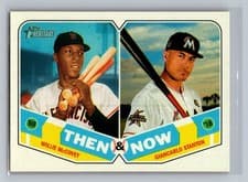 Willie McCovey, Giancarlo Stanton 2018 Topps Heritage Then and Now card