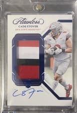Cade Stover 2024 Panini National Treasures Collegiate Flawless Rookie Patch Autograph card