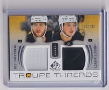 2025-26 SP Game Used Troupe Threads David Pastrnak/Charlie McAvoy #TT-MP card