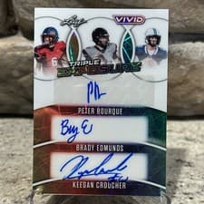 Peter Bourque / Brady Edmunds / Keegan Croucher 2025 Leaf Vivid Triple Exposure card