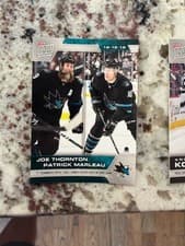Joe Thornton, Patrick Marleau 2019 Topps Now NHL Stickers card