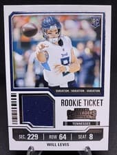 Will Levis 2023 Panini Contenders Rookie Ticket Swatch card