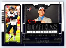 David Carr 2023 Panini Contenders Historic Draft Class card