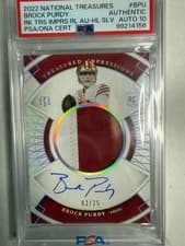 Brock Purdy 2022 Panini National Treasures card