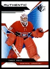 Carey Price 2018 SP Authentic Profiles card