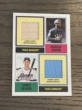 2025 Topps Heritage Dual Player MLB Collection Relics Corey Seager / Marcus Semien #DPMCR-SSE card
