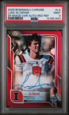 2025 Bowman University Chrome Chrome Prospects SP Image Variation Autographs Luke Altmyer #SPA-LA card