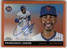 2025 Topps Chrome Platinum Autographs Francisco Lindor #CPA-FLI card